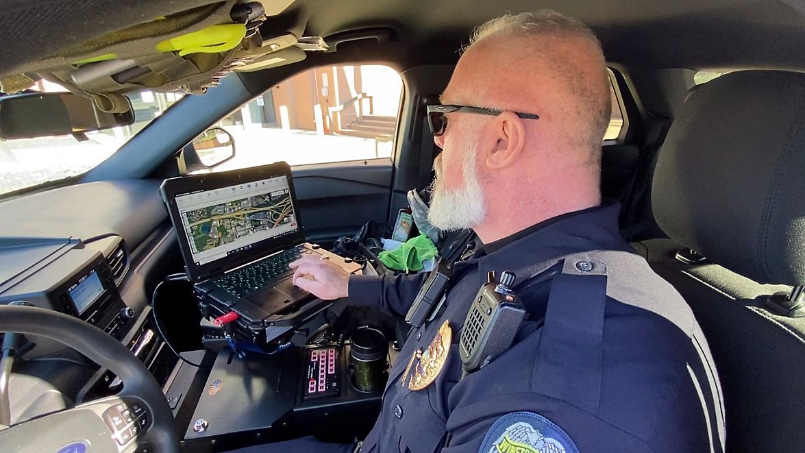 Winston-Salem police Lt. J.B. Keltner prepares to hit the road. (Spectrum News 1/Zyneria Byrd)
