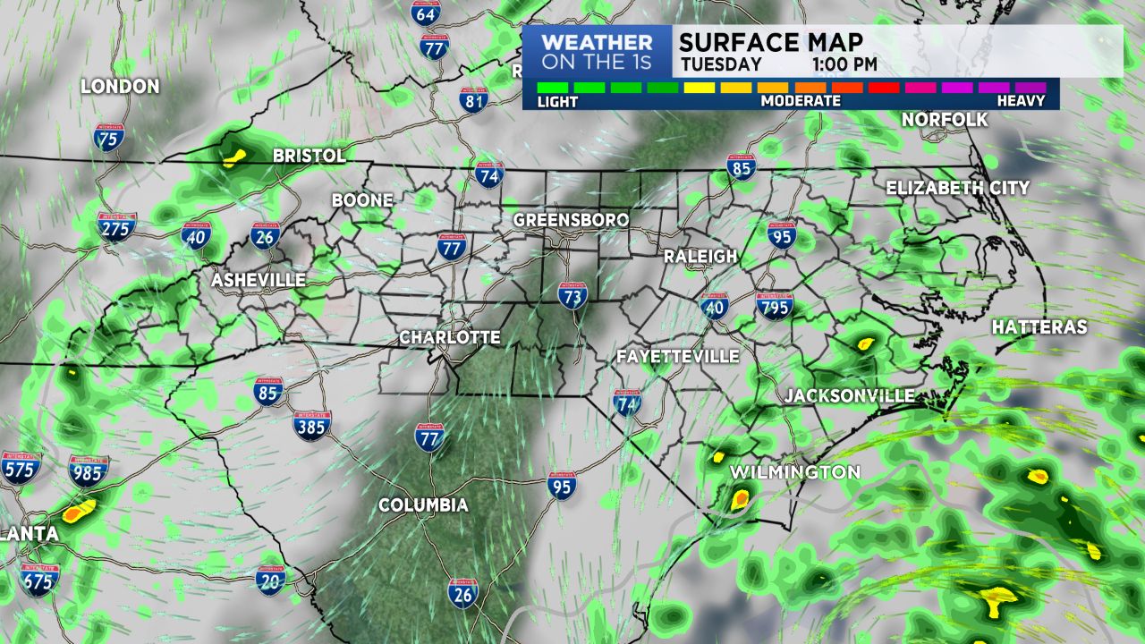 Cold front brings a round of showers and storms
