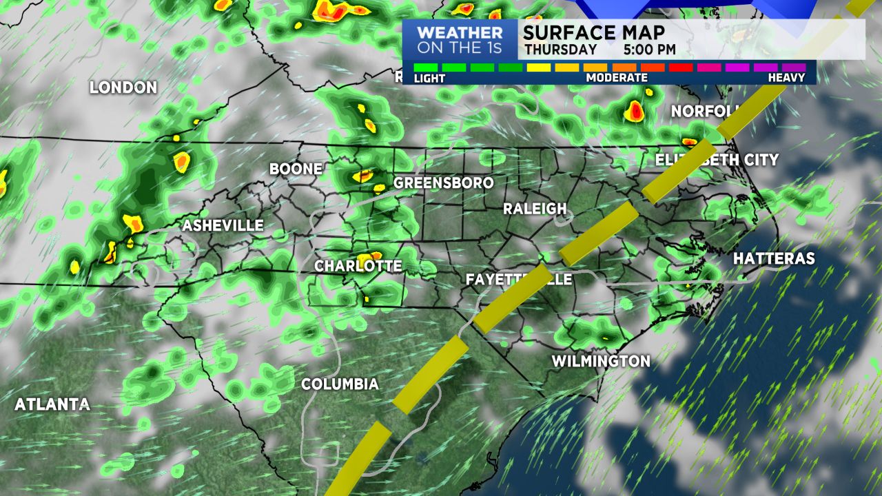 Scattered storms the next few days