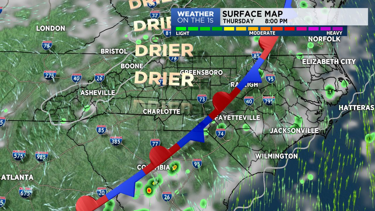 Dry air brings reduced storm potential