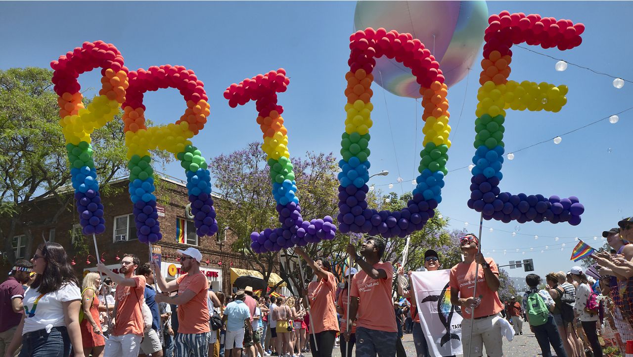 Participants partake in the 49th annual Los Angeles Pride Parade in West Hollywood, Calif on June 9, 2019.