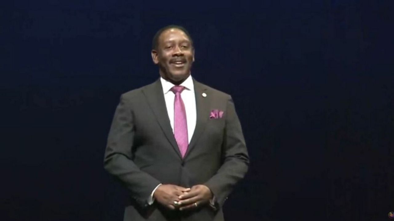 Mayor Jerry Demings delivered his State of the County address on Friday at the Orange County Convention Center. (Spectrum News)