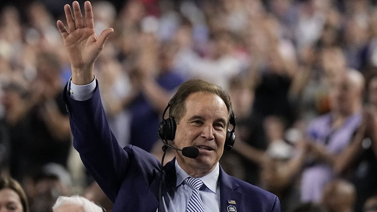 Nantz's near four-decade career covering March Madness ends after Monday's final between UConn and San Diego State.