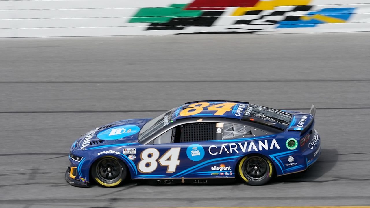 Jimmie Johnson runs laps during a practice session for the NASCAR Daytona 500 auto race at Daytona International Speedway on Saturday, Feb. 18, 2023, in Daytona Beach, Fla. (AP file photo/John Raoux)