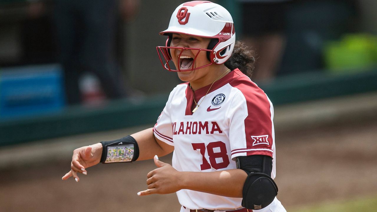 Hauula's Jocelyn Alo, seen in the 2021 season, tied the NCAA career home run record at 95 in Oklahoma's 8-0 win over Texas State on Sunday. 