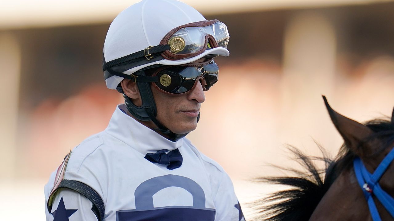 jockey john velazquez at the preakness stakes