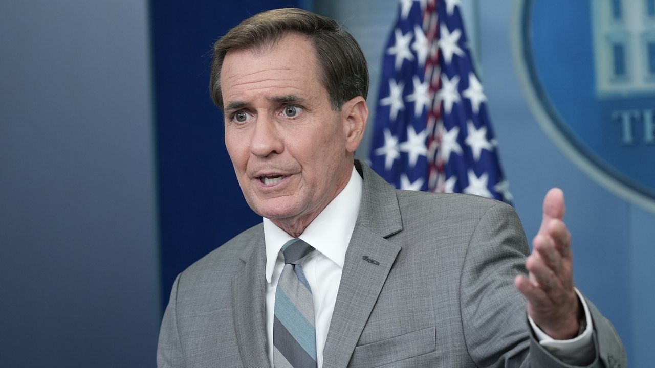 National Security Council spokesman John Kirby speaks during the daily briefing at the White House in Washington, Monday, July 17, 2023. (AP Photo/Susan Walsh)