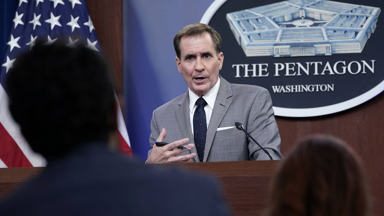 Pentagon press secretary John Kirby answers a question during Monday's news briefing. (AP Photo, File)