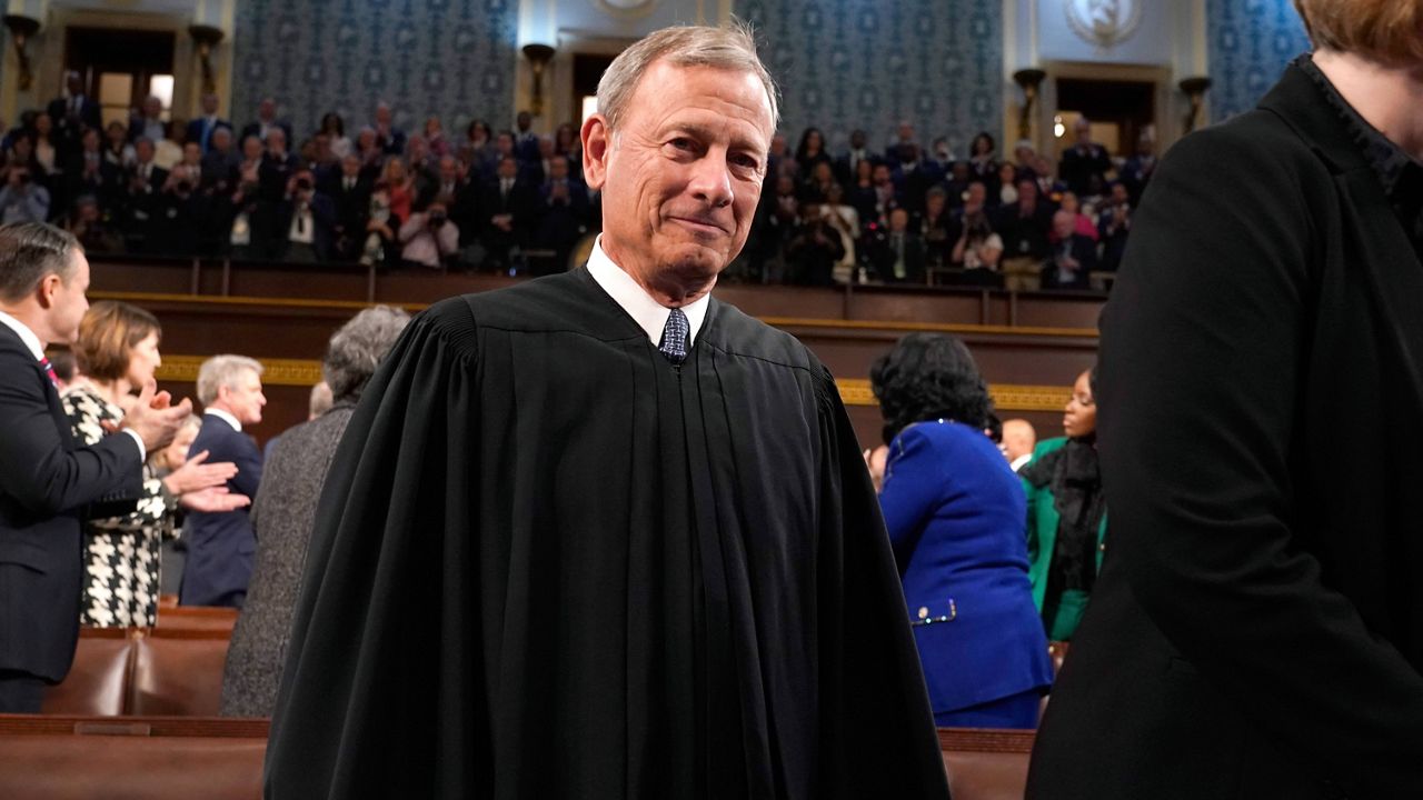 Supreme Court Chief Justice John Roberts arrives before President Joe Biden's State of the Union address at the Capitol, Tuesday, Feb. 7, 2023, in Washington. (AP Photo/Jacquelyn Martin, Pool, File)