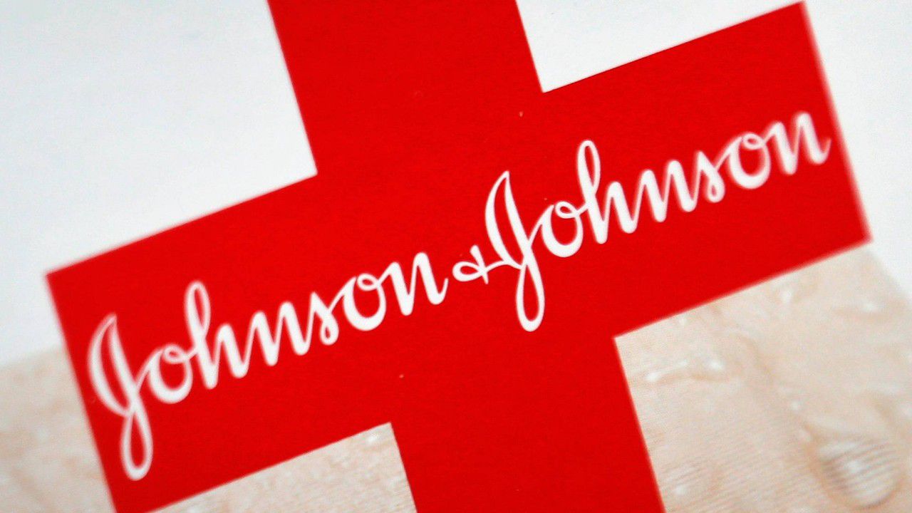 This file photo shows the Johnson & Johnson logo on a package of Band-Aids. (AP Photo/Chris O'Meara, File)