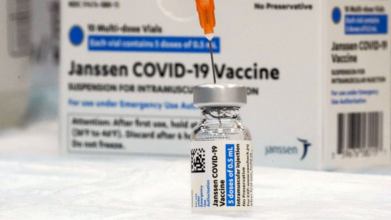 A syringe is filled with the Johnson & Johnson COVID-19 vaccine. (AP Photo, File)
