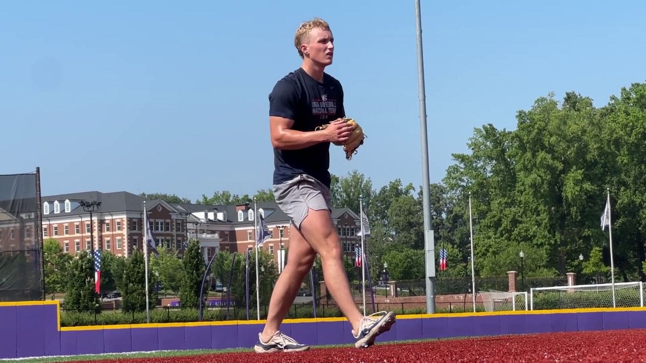 Josh Hammond led High Point Wesleyan Christian Academy to the NCISAA 4A state baseball championship in May. (Spectrum News 1/Eddie Hughes)