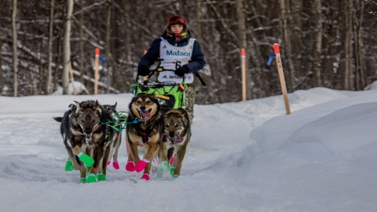 Morgan Marten with his team at the Junior Iditarod. Courtesy of Julia Redington