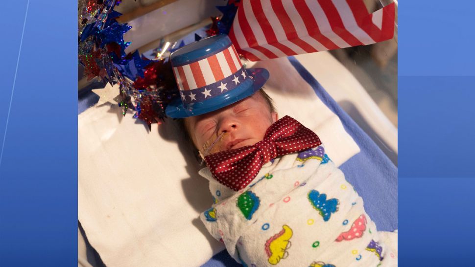 NICU babies at HSHS St. Vincent Children’s Hospital are getting into the patriotic spirit