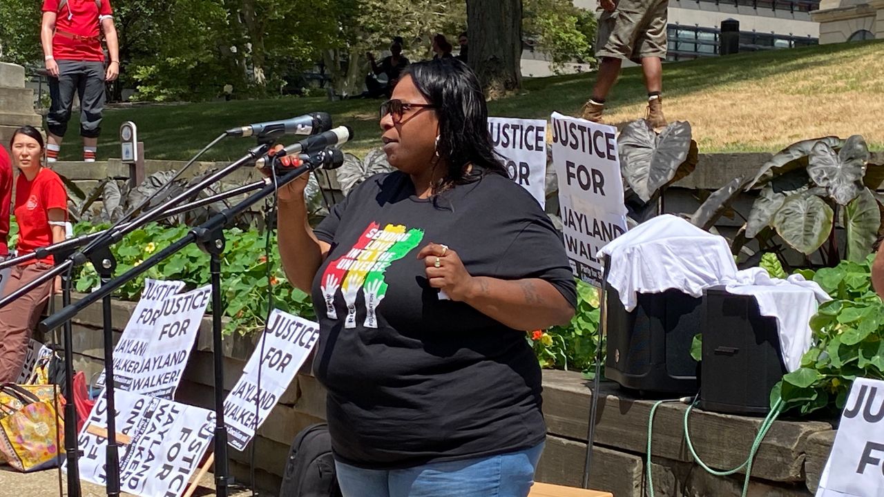 Samaria Rice, whose 12-year-old son, Tamir Rice, was fatally shot by Cleveland police in 2014, said protesters need to keep pressure up on officials.