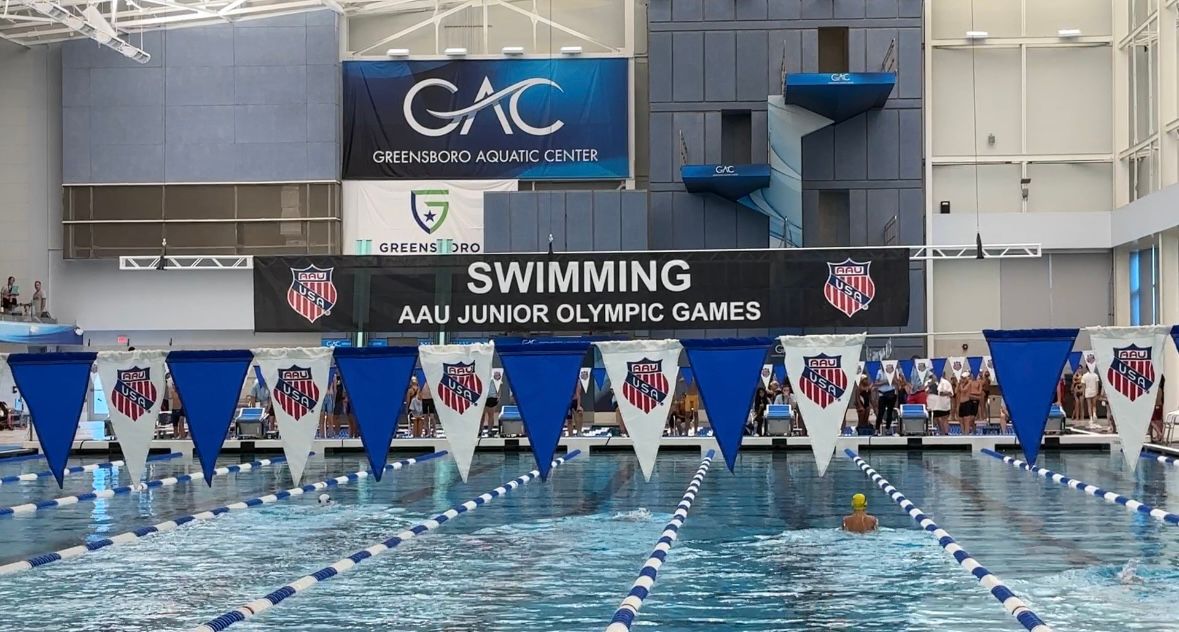 Swimmers compete at the AAU Junior Olympics in Greensboro. (Spectrum News 1/Sydney McCoy)