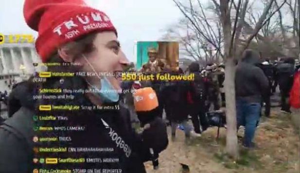 A video still that purports to show suspect Zvonimir Jurlina participating in the Jan. 6, 2021, riot at the U.S. Capitol. (FBI)