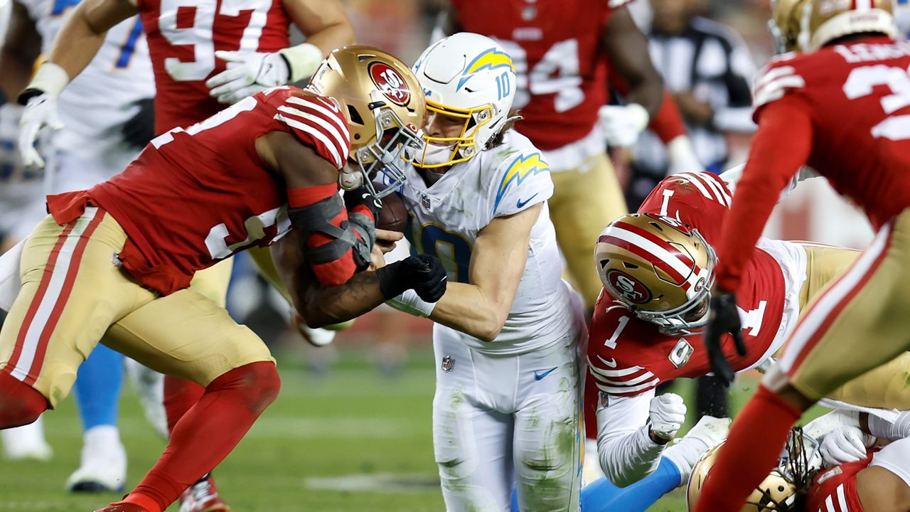 McCaffrey's TD, stout D lead 49ers past Chargers 22-16