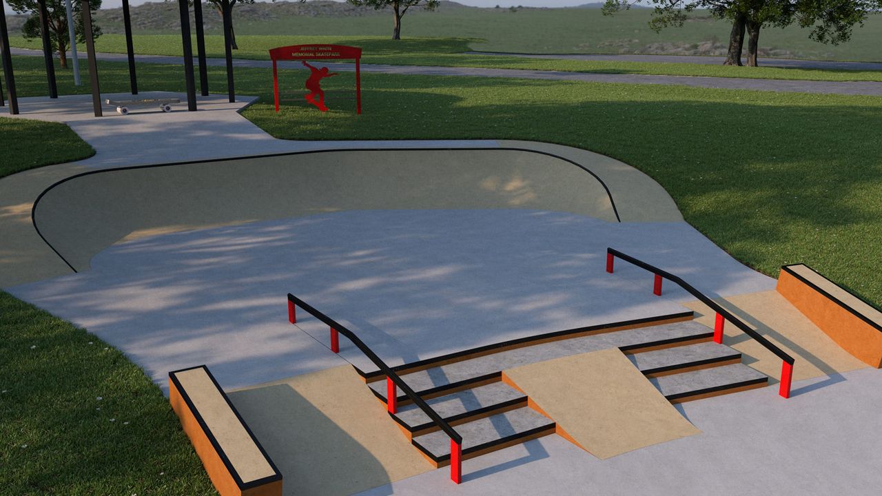 Rendering of the future Jeffrey White Memorial Skatepark