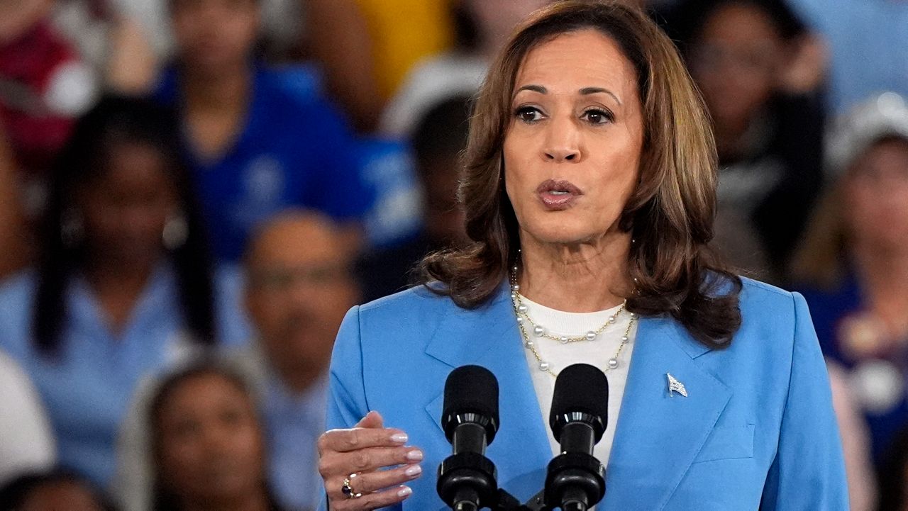 Vice President Kamala Harris is campaigning in North Carolina Thursday, making stops in Charlotte and Greensboro, according to the Harris campaign.  (AP Photo/Jacquelyn Martin)