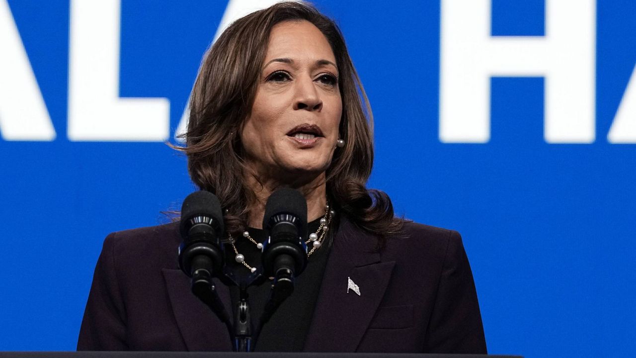 Vice President Kamala Harris speaks during the American Federation of Teachers' 88th national convention, Thursday, July 25, 2024, in Houston. (AP Photo/Tony Gutierrez)