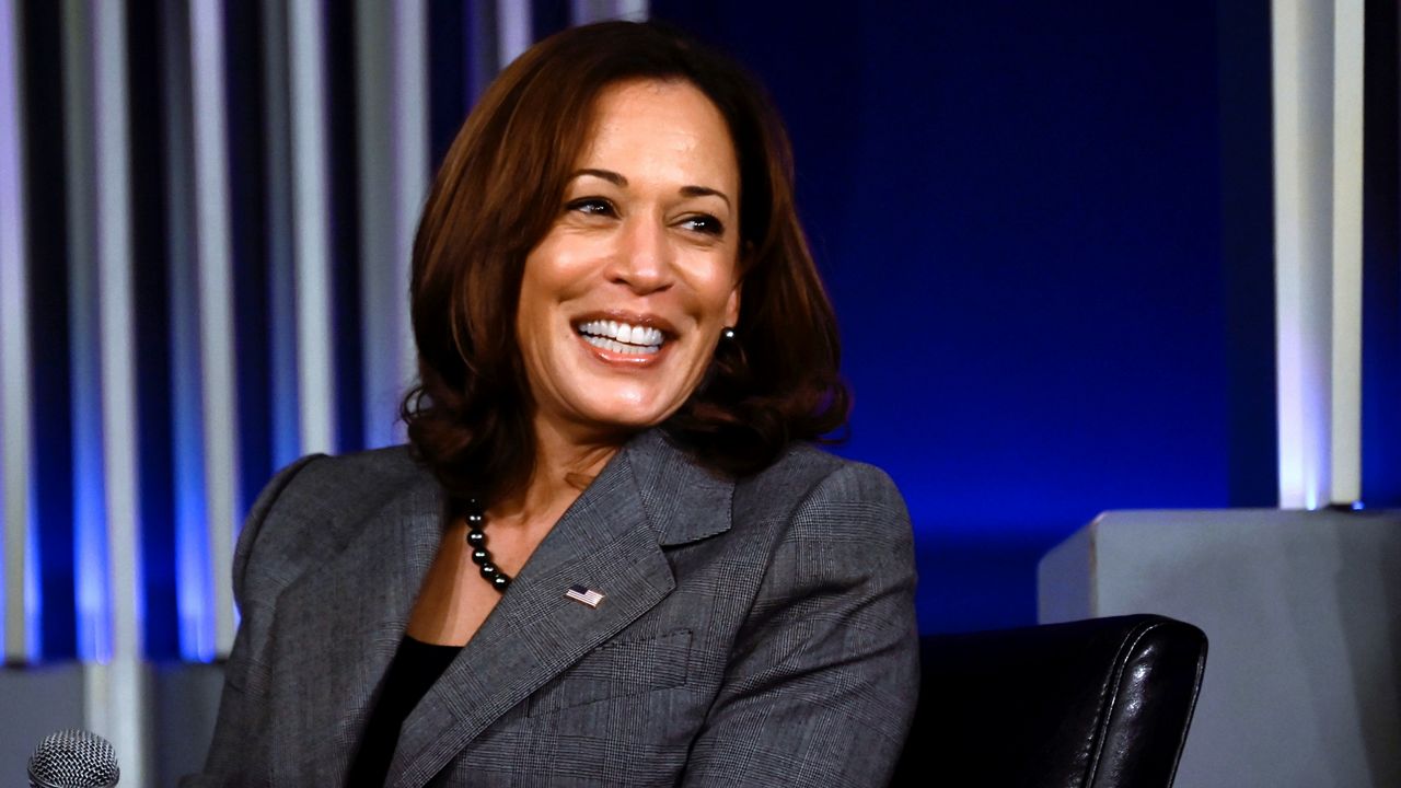 Vice President Kamala Harris speaks during an event for the Asian American Pacific Islanders Victory fund at Chicago's Second City comedy club, Sunday, Nov. 6, 2022, in Chicago. (AP Photo/Matt Marton)