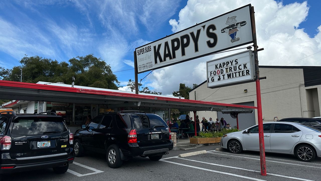 People lined up at Kappy's Subs on Sept. 11, 2024. (Spectrum News)