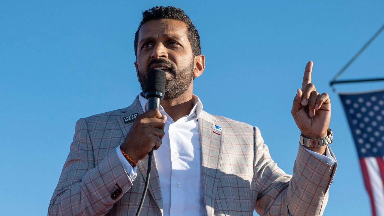 Kash Patel, former chief of staff for President Donald Trump, speaks at a rally in Minden, Nev., Oct. 8, 2022. (AP Photo/José Luis Villegas, File)