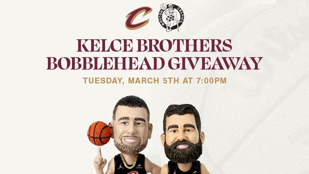 Kelce bros bobblehead giveaway (Cavs Communication)