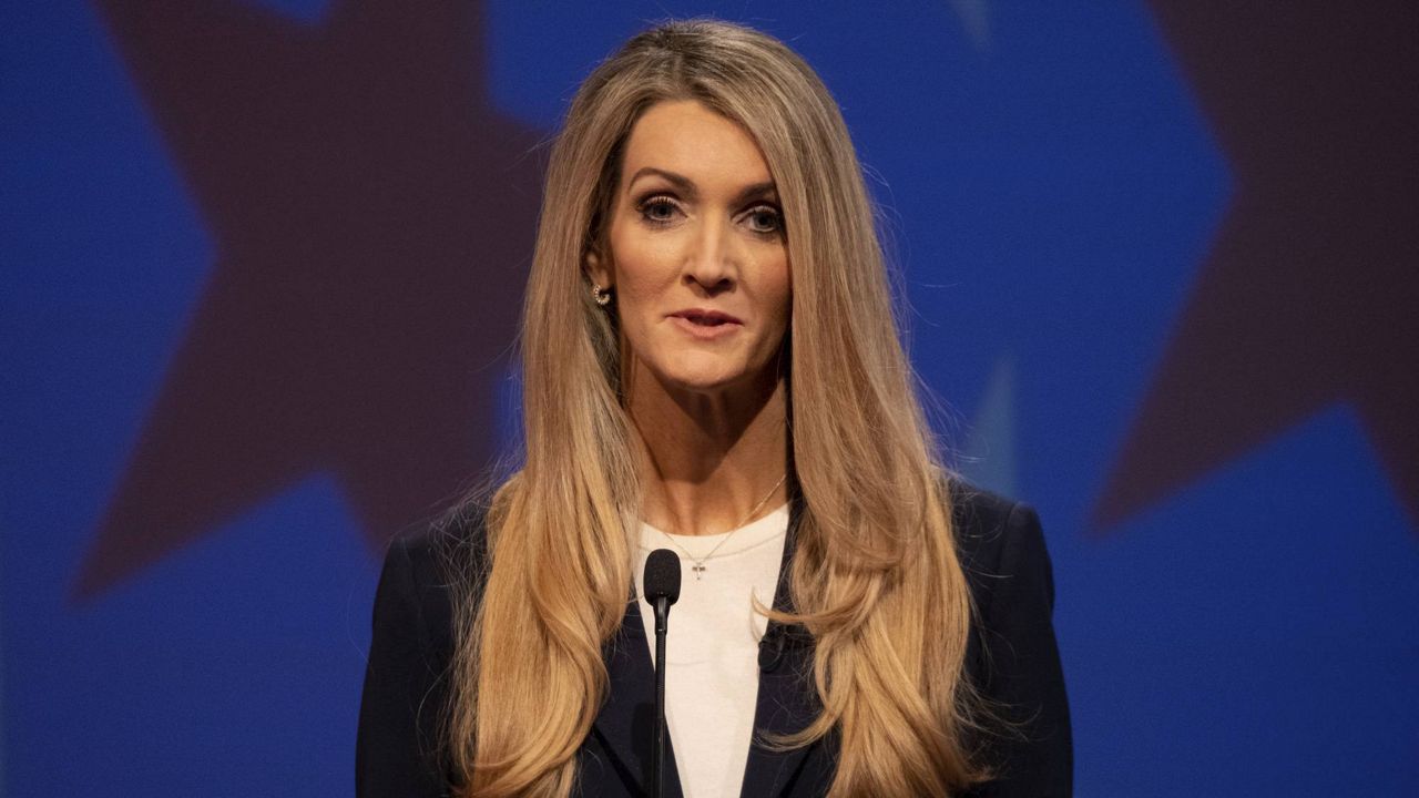 U.S. Sen. Kelly Loeffler speaks during a debate against the Rev. Raphael Warnock on Sunday in Atlanta. (AP Photo/Ben Gray, Pool)