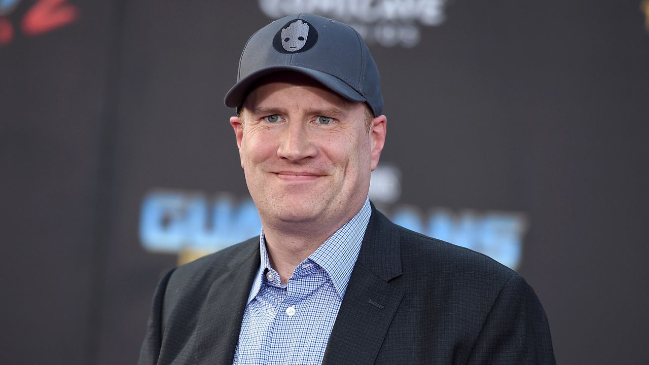 Marvel Studios President Kevin Feige arrives at the world premiere of "Guardians of the Galaxy Vol. 2" at the Dolby Theatre on Wednesday, April 19, 2017, in Los Angeles. (Photo by Jordan Strauss/Invision/AP)
