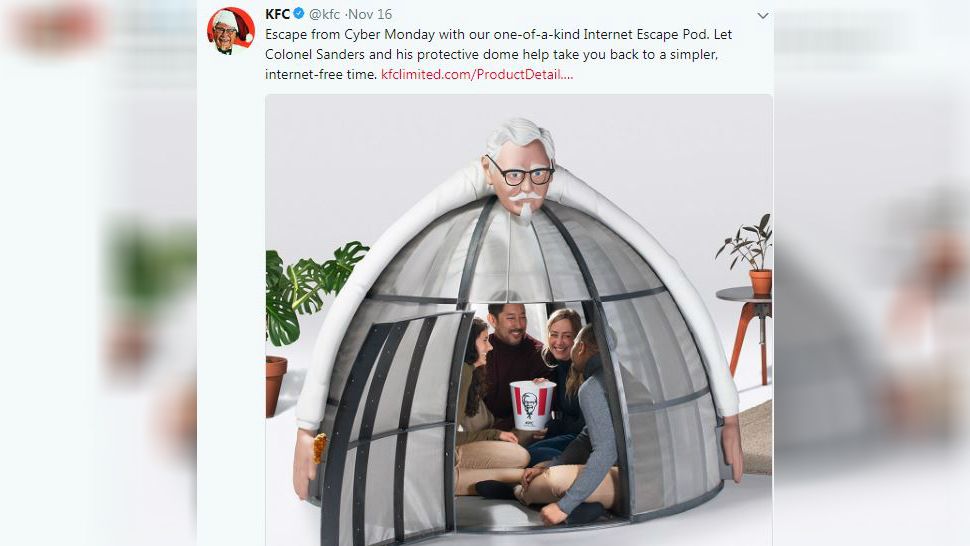 KFC unveils new Internet Escape Pod. (Courtesy: KFC Twitter)