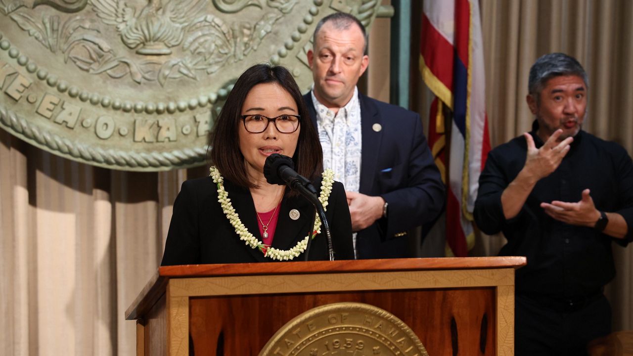 Kimberly Tsumoto Guidry speaks at a press conference announcing her appointment on Thursday. (Office of Gov. Josh Green)