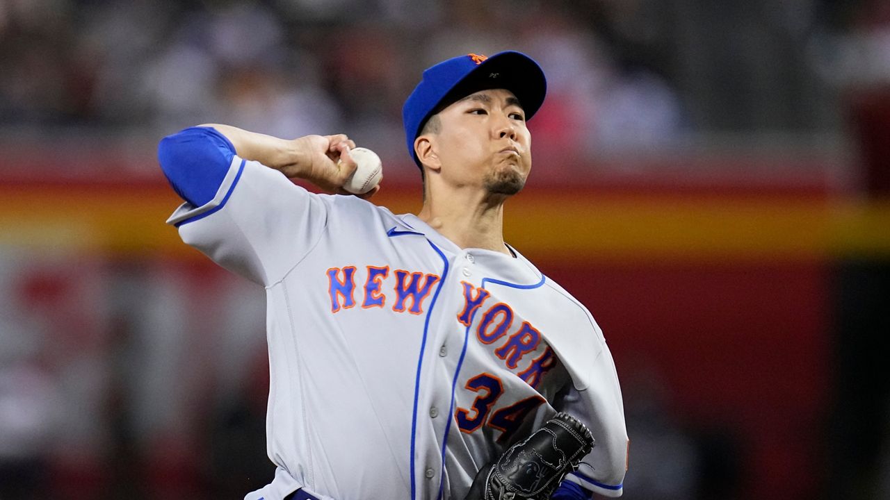 New York Mets' Kodai Senga (34), of Japan, during the first inning