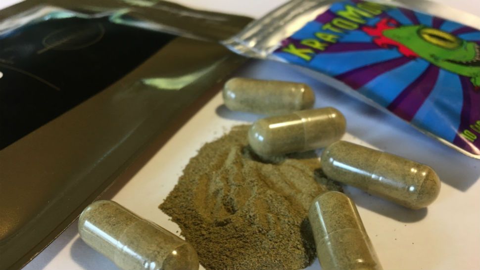 In this Sept. 27, 2017 photo, kratom capsules are displayed in Albany, N.Y. An upstate New York coroner’s classification of a young police sergeant’s death as a kratom overdose has sparked controversy among advocates of the herbal supplement who fear it could fuel efforts to ban it. Sgt. Matt Dana died in August 2017 at his home in Tupper Lake. A month later, the coroner said a toxicology study found only a high level of kratom in his blood. He said the 27-year-old officer died of hemorrhagic pulmonary edema, blood and fluid in the lungs. (AP Photo/Mary Esch)