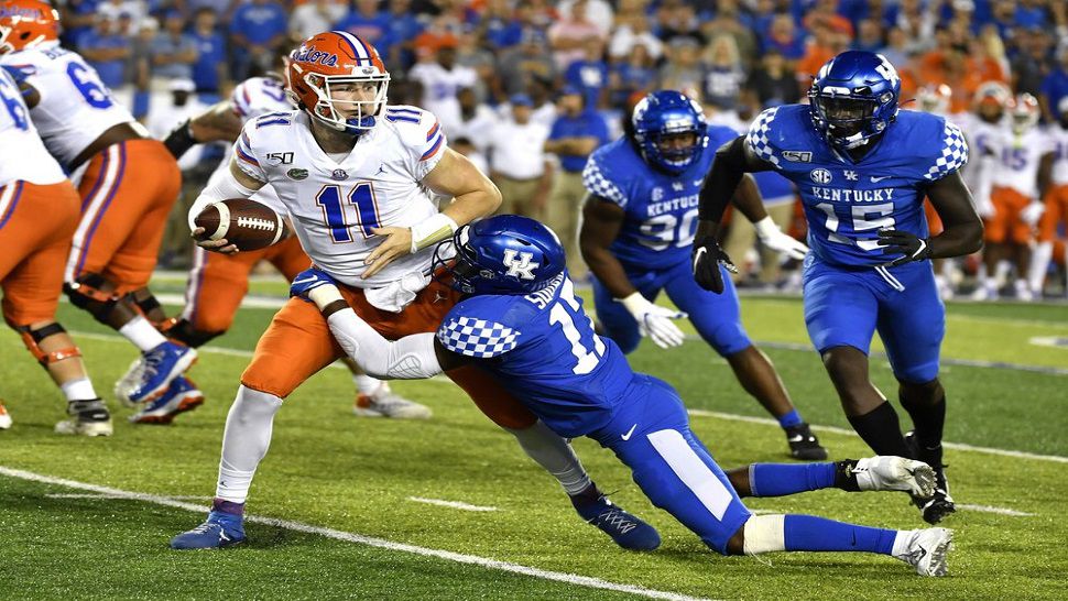 Gator quarterback Kyle Trask has completed 13 of 18 passes for 166 yards with a touchdown and no turnovers this season.