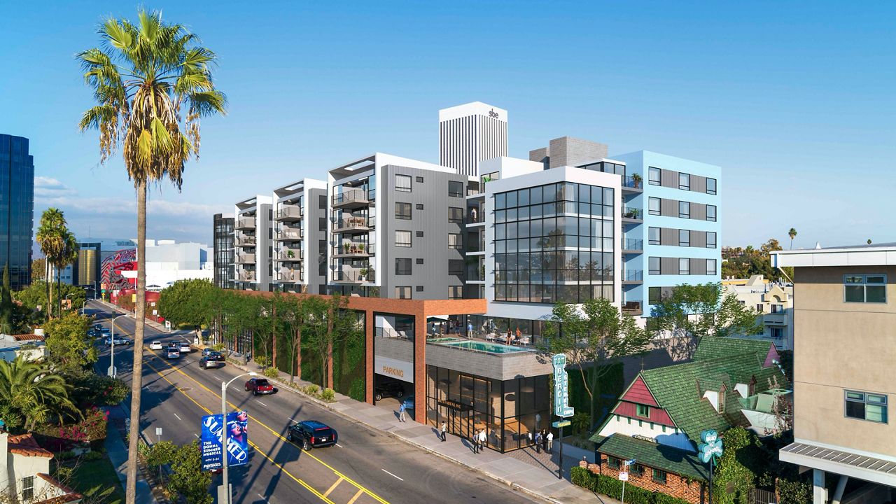 A rendering of the planned project for 800 S. Fairfax Avenue, where a two-building, 40 unit apartment complex currently stands. (City of Los Angeles Planning Department)