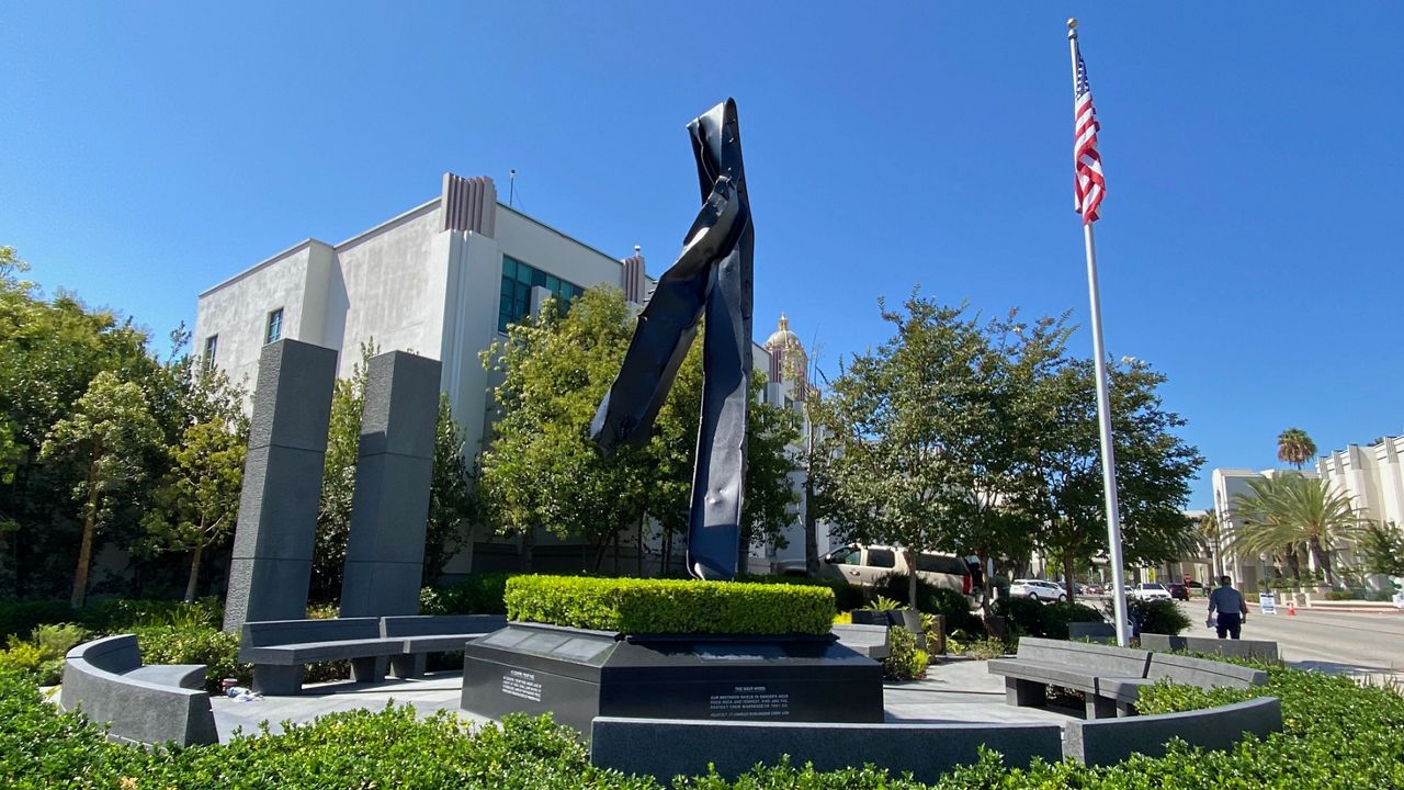 The Beverly Hills 9/11 Memorial Garden gleams days before the 20th anniversary of Sept. 11, 2001 (Spectrum News/David Mendez)