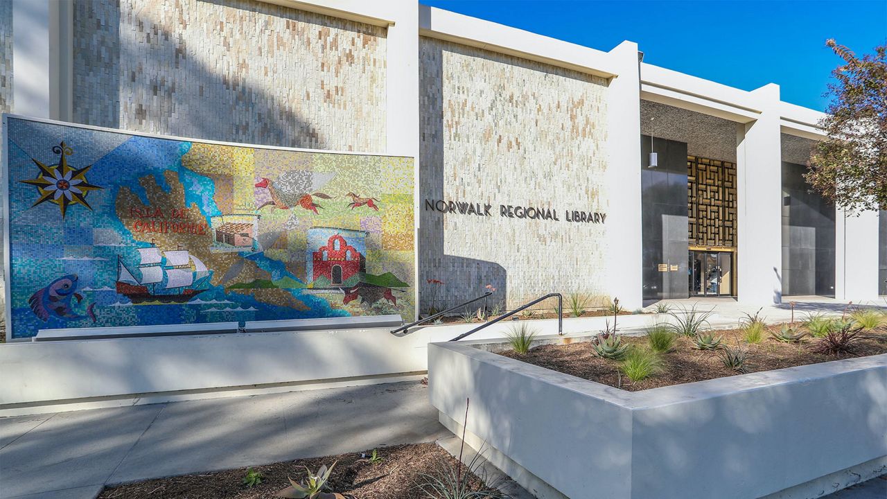 The Norwalk Regional Library, one of the LA County Library sites chosen for the Love Letters in Light project. (Photo via LA County Library)