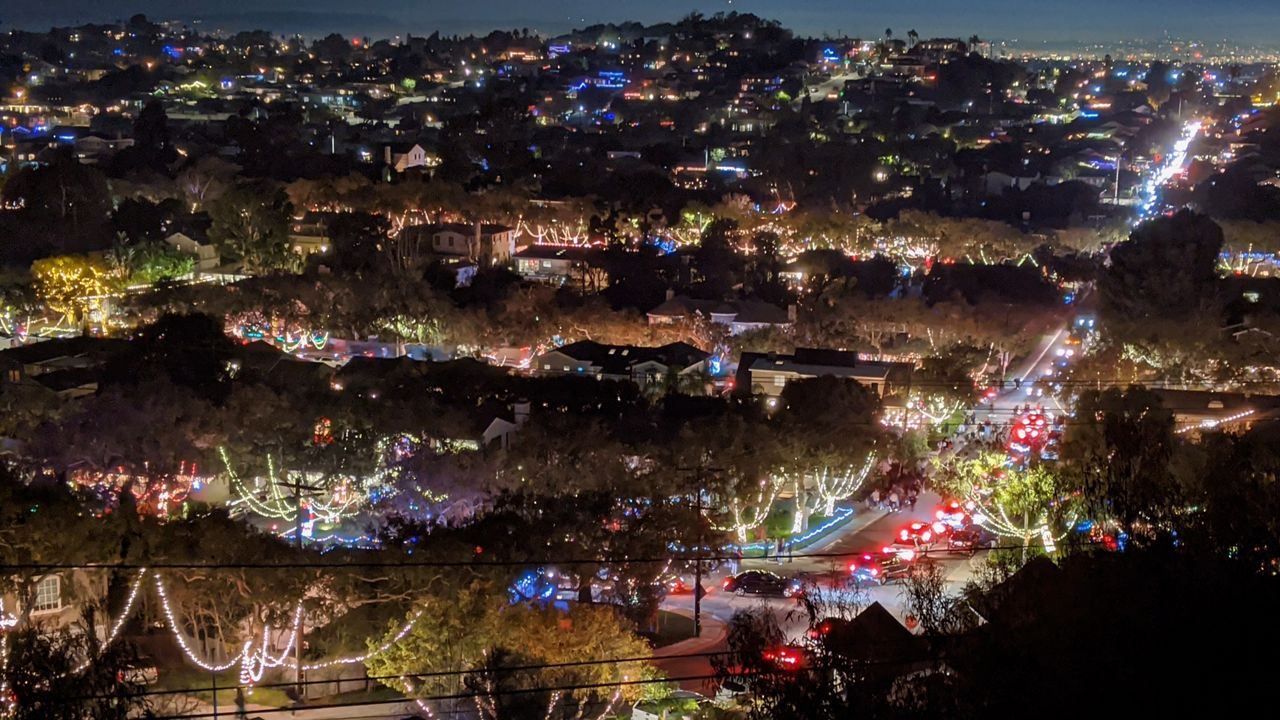 A view of the Seaside Neighborhood lights — and accompanying traffic. (Courtesy Seaside Neighborhood Association)