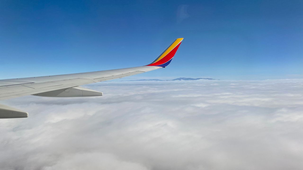 View of strato-form clouds from a jetliner. Notice they are flat like blanket