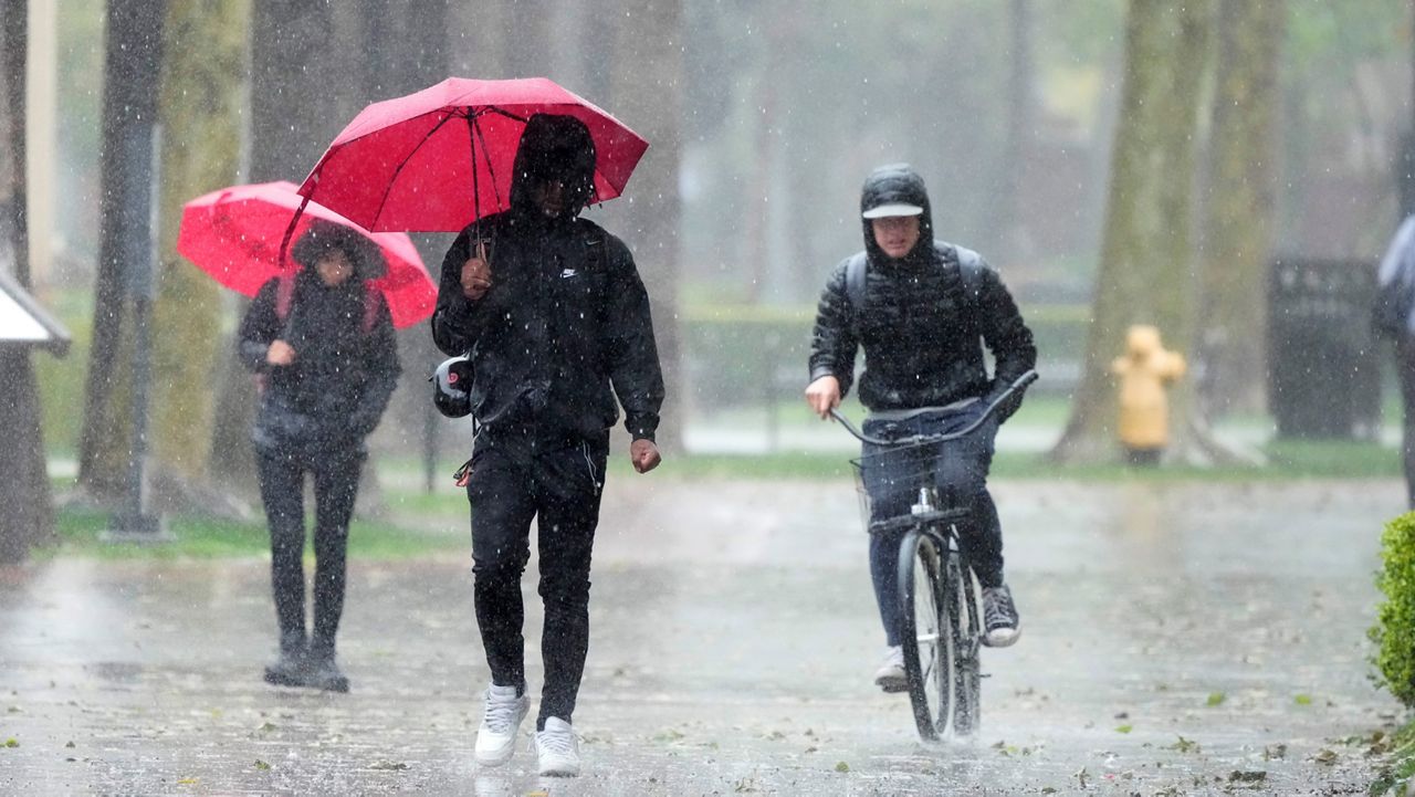 A slow-moving Pacific storm will produce rain for several days