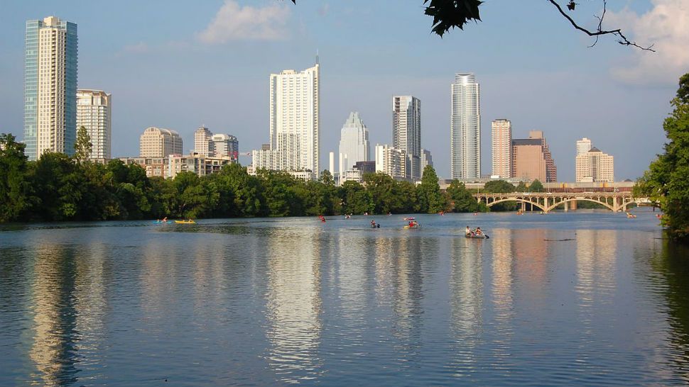 Downtown Austin skyline overlooking Lady Bird Lake. (City of Austin/Twitter)