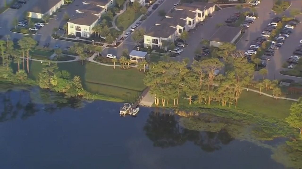 Sky13 aerial image of search at Lake Nona on Thursday, May 15, 2025. (Spectrum News)