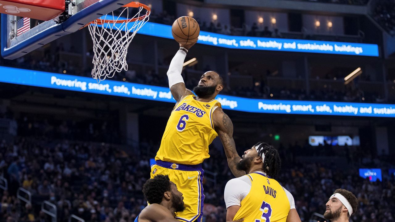 The Lakers' LeBron James can become the NBA's all-time scoring leader this season. (File)