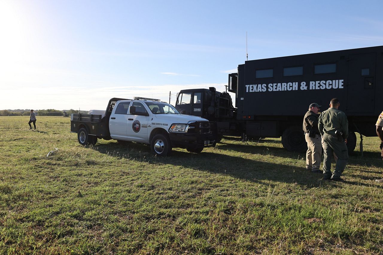 A Texas Search and Rescue staging area is set up in Caldwell County in order to search for missing Texas State student Jason Landry. (Spectrum News 1/Lakisha Lemons)