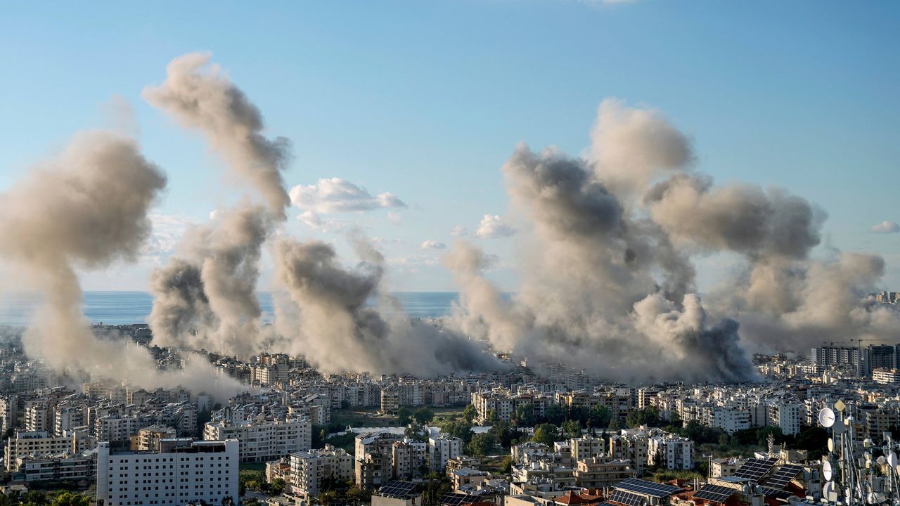 Smoke rises following an Israeli airstrike on Dahiyeh, in Beirut, Lebanon, Tuesday, Nov. 26, 2024. (AP Photo/Bilal Hussein)