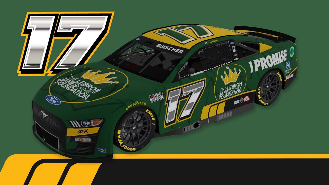 Chris Buescher’s No. 17 Ford Mustang will be emblazoned with the foundation’s green and gold colors and logo.