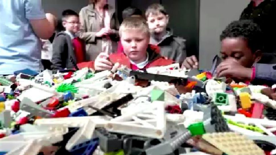 Children playing with Legos