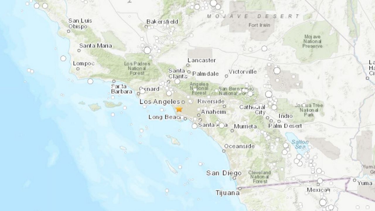 Graphic showing the Earthquake